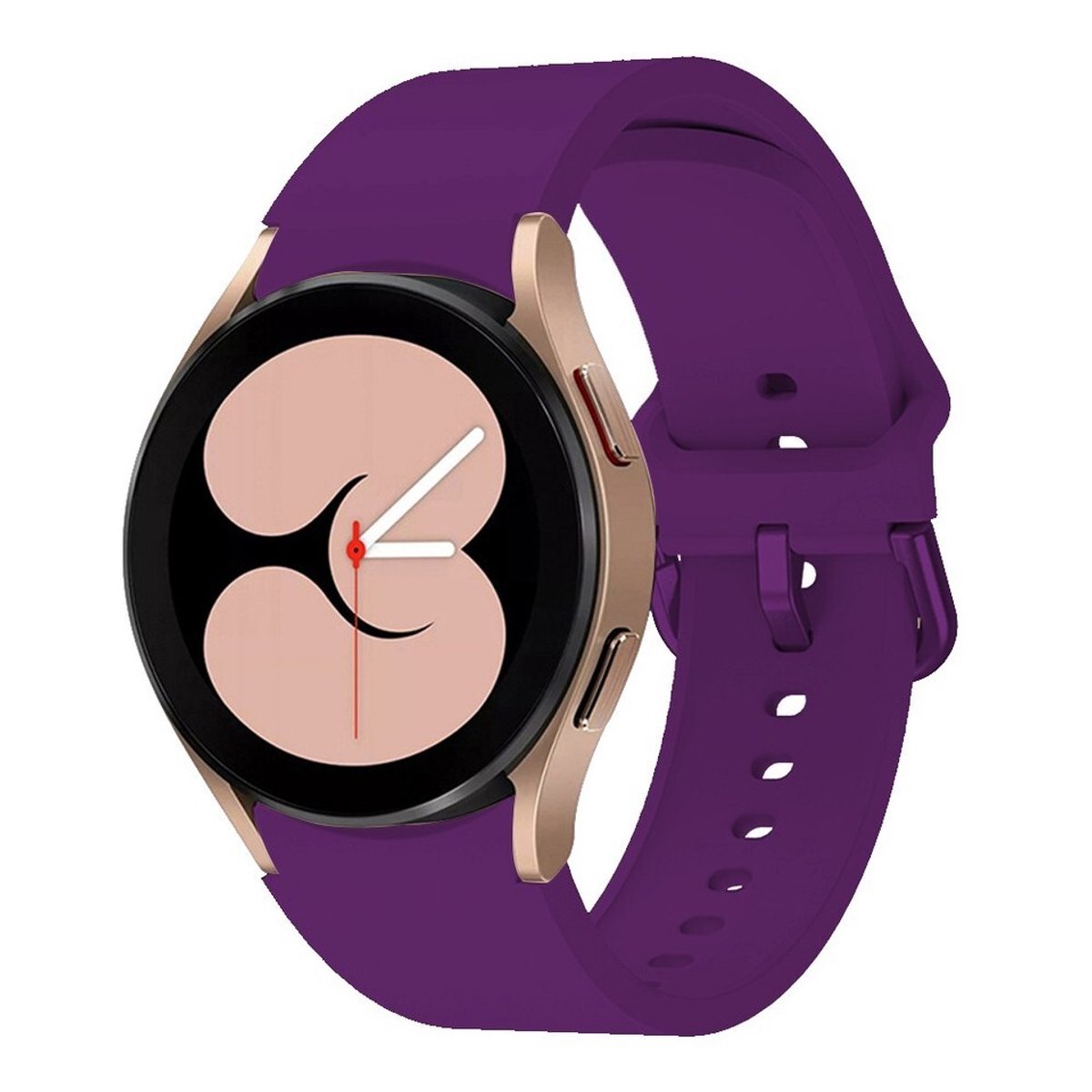 Nieuwe siliconen horlogeband Geschikt voor Samsung Galaxy Watch 4, 5, 6, 7, 40-44-43-47 mm - 20 mm band - donkerpaars