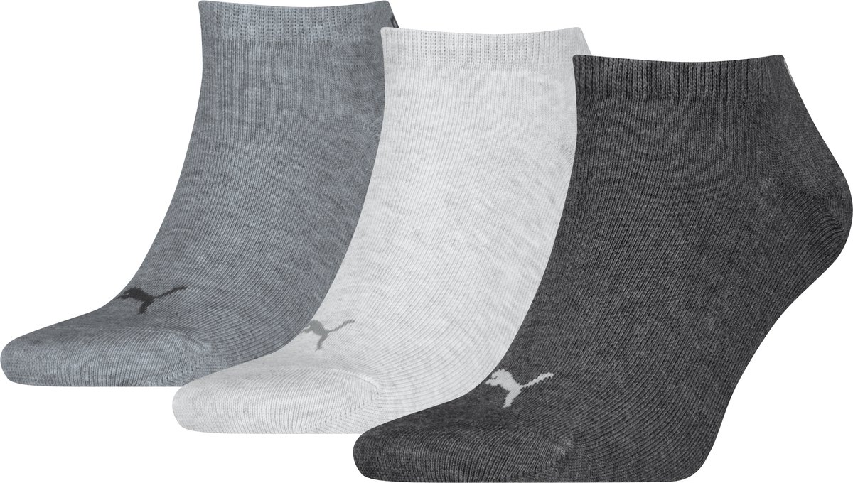 Puma Unisex Sneakersokken 3 Pack Grijs