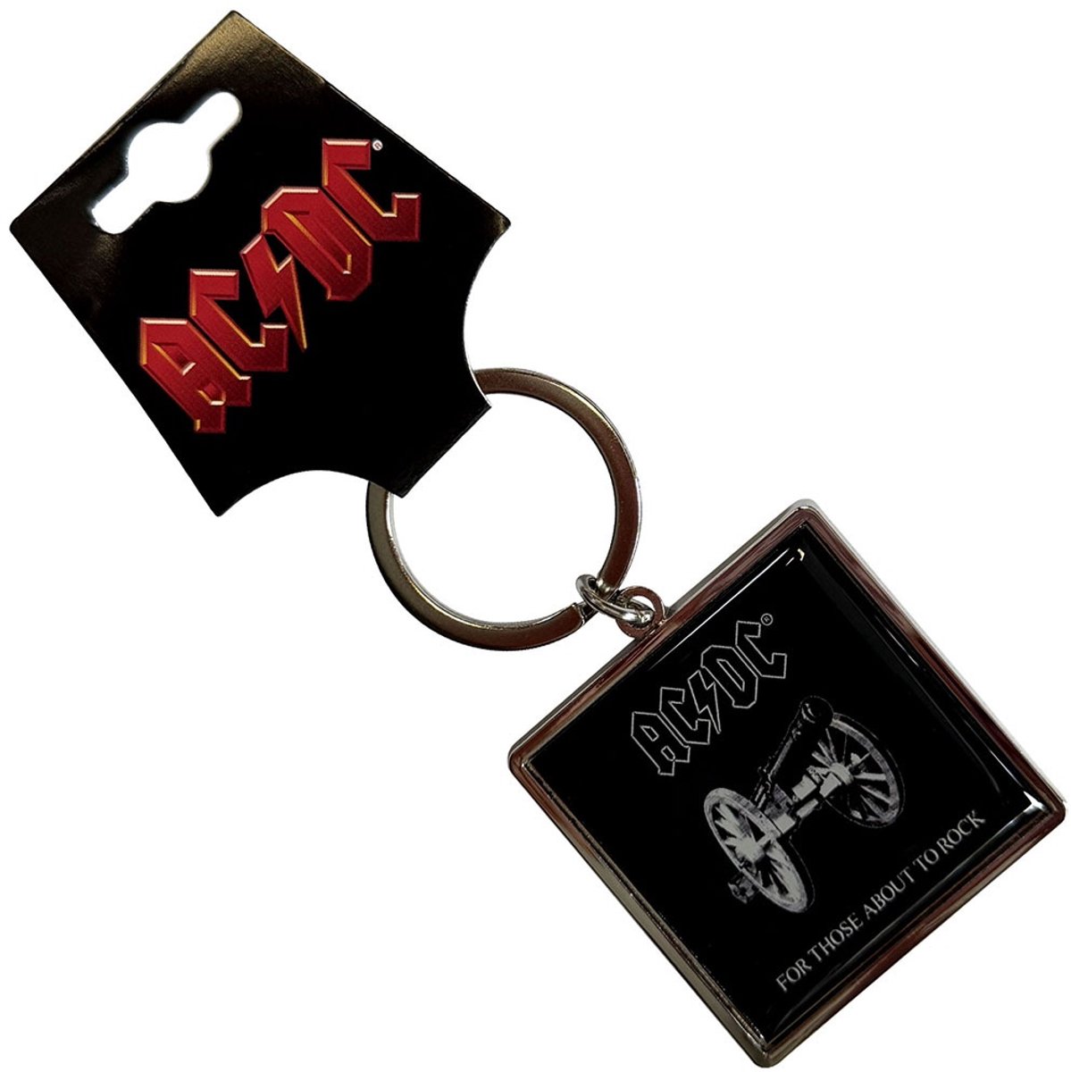 AC/DC - Logo Outline For Those About To Rock Sleutelhanger - Zwart
