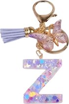 Sleutelhanger Letter Z | Sleutelhanger Met Jouw Letter | Z | PAARS | Vlinder | Gepersonaliseerd Cadeau | Moederdag cadeau | Verjaardagscadeau | Persoonlijk cadeau | Personal Gift | Persoonlijk Geschenk | Tashanger | Sleutelhanger | Bedankt cadeautje