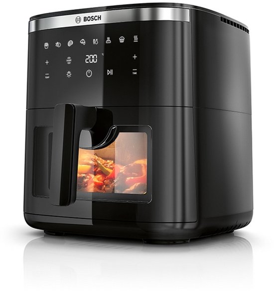 Bosch Airfryer XXL 7,2L, 7 programma’s, warmhoudfunctie, kijkvenster, shake alarm, 5 porties, zwart