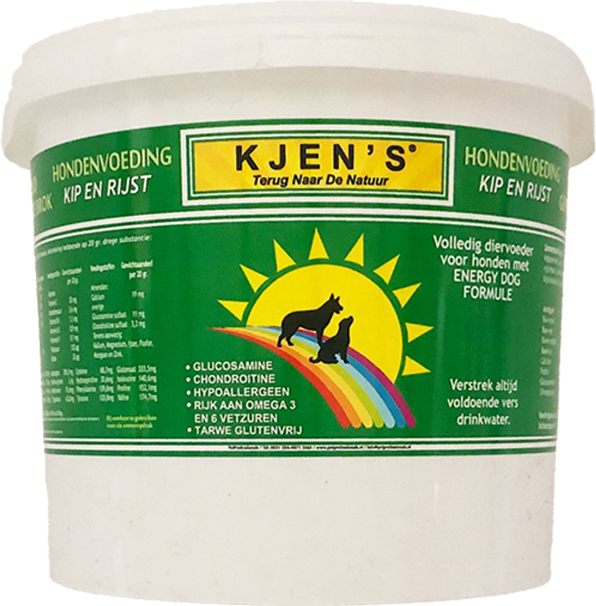 Kjens Kjen's geperst hondenvoer Kip & Rijst 3,5 kg - Hond