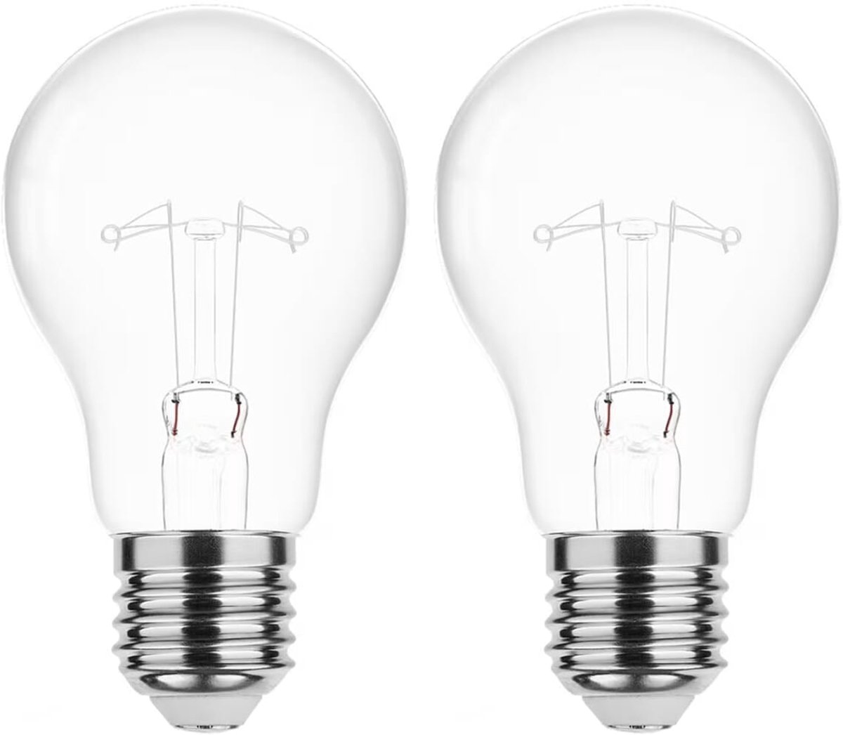 Technik E27 Wolfraam-Gloeilamp Dimbaar 75W - 2700K - Warm Wit - Gloeilamp Globe A55 - 2 stuks