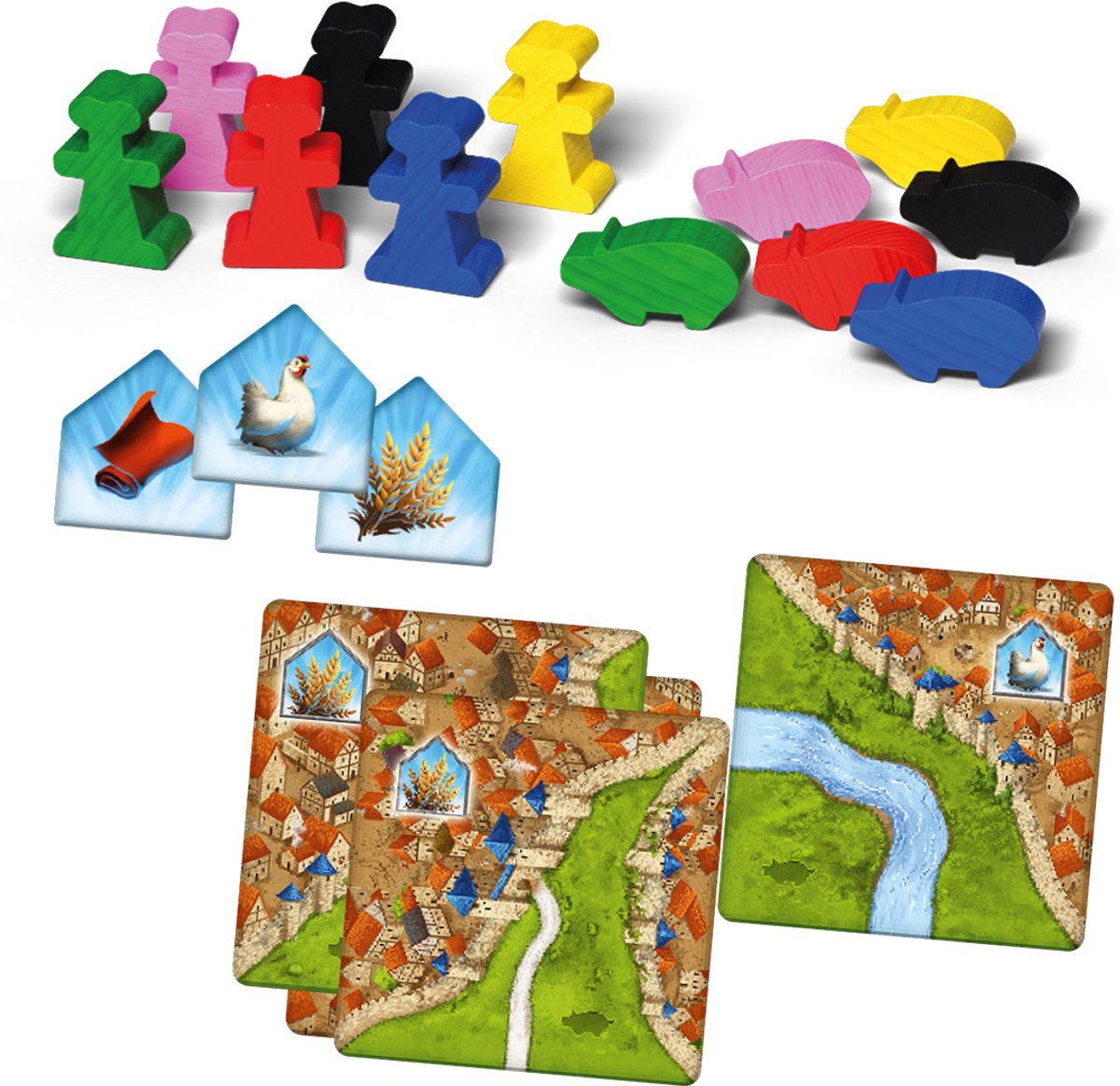 999 Games - Carcassonne: Kooplieden & Bouwmeesters - Uitbreiding 2 - Nieuwe Versie - NL -EN — afbeelding 4