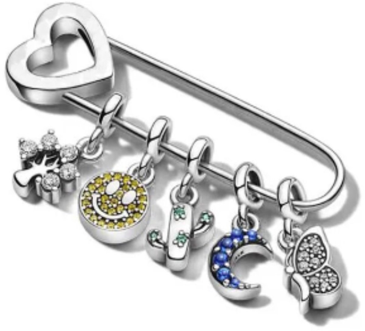 SportPresent® - Broche - Bedels - Hart - 925 Zilver - verzilerd - Speld - Geschikt voor bedels - Pin - Plastron - Liefde - Sportsieraad - Armband - Sieraden - Sport - Teamkado