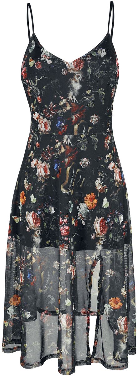 Jawbreaker Night Garden Print Midi Dames Midi-jurk - meerkleurig - 4XL