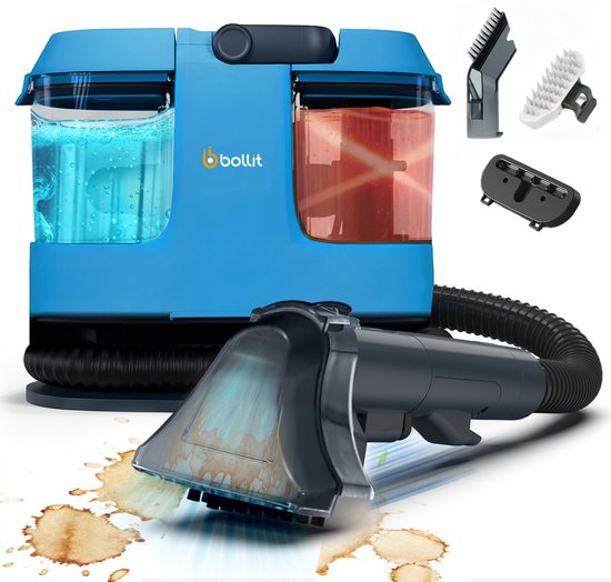BOLLIT 4-in-1 600W MINI Tapijtreiniger – Vlekkenreiniger & Bank Reiniger – Voor Bank, Auto, Matras – Meubelreiniger – Reinigingsmachine – Zetelreiniger – Matrasreiniger