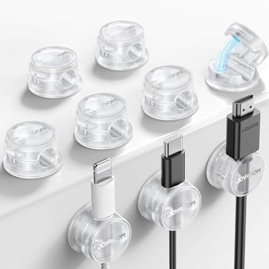 6 stuks magnetische kabelhouders, multifunctionele magnetische kabelclips, desktop oplaadkabel, organizer, draadbeheer, houder voor thuiskantoor, bureau, muur, auto (zwart