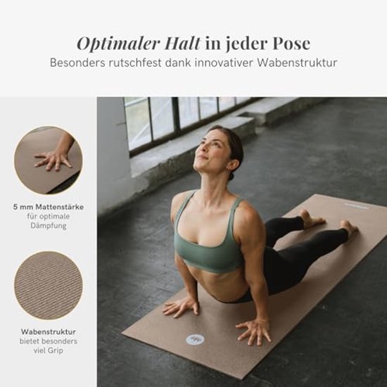 Yoga- en Pilatesmat 5mm Dikte - Huidvriendelijk en Antislip voor Beginners en Gevorderden — afbeelding 4