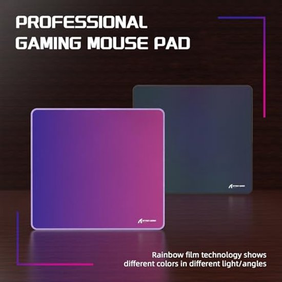 Medium Gaming Muismat voor E-sport met Waterdichte Vezel en Antislip Basis - Paars 17,32 * 15,75 inch — afbeelding 2