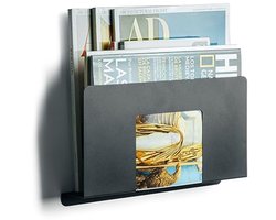Tijdschriftenstandaard voor kantoor en thuis - Multifunctionele tijdschriftenmap - Zwart - Set van 2