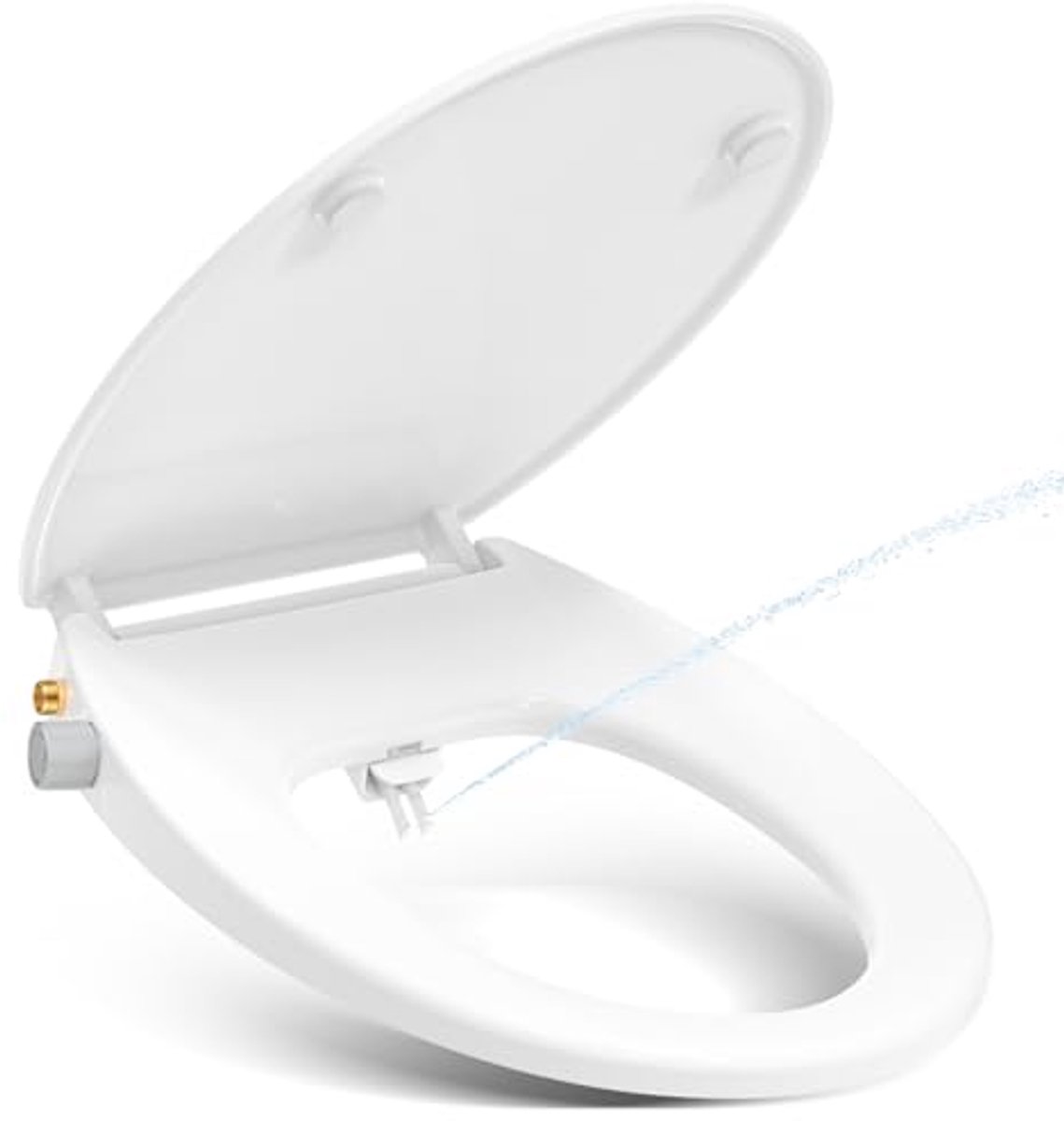 Toiletbril met Bidetfunctie en Softclose Mechanisme - O-vorm - 44,3 x 37,1 cm - Hygiënisch en Comfortabel