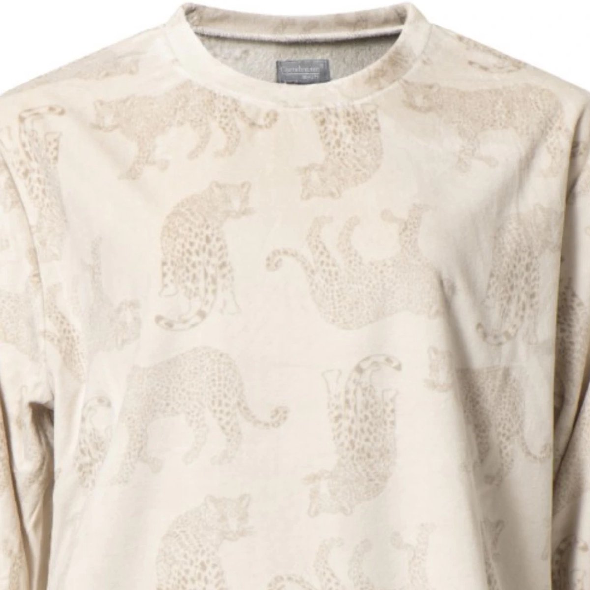 Cocodream Quality Cocodream dames nachthemd - velours fleece - Panter - zand Zand, panter