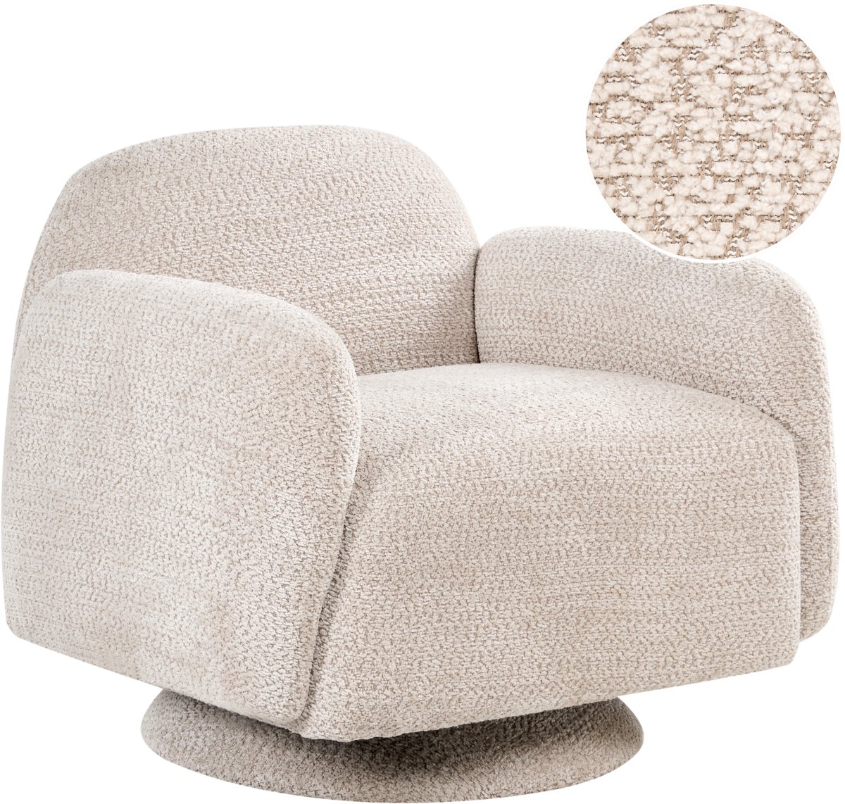 BELIANI AAPUA Fauteuil Draaibaar Beige Stof