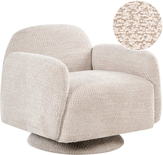 BELIANI AAPUA Fauteuil Draaibaar Beige Stof - BELIANI - €369,99