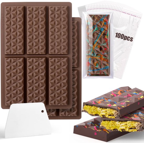 1/2/3 stuks siliconen chocoladevorm diepe Dubai dikke reep voor het vullen van grote snoeptaartvorm voor gevulde reep herbruikbare BPA-vrije multifunctionele bakvorm – kopen tegen lage prijzen bij webwinkel