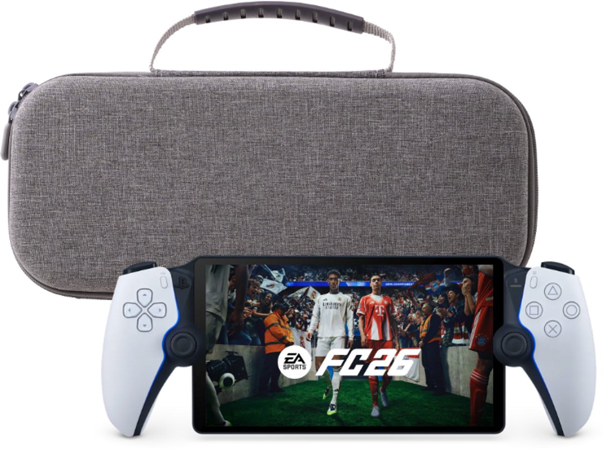 K&G Luxe Case Geschikt voor Playstation Portal / PS5 - Hard Case - Beschermhoes - Grijs