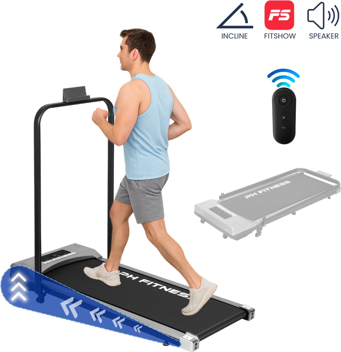 PH Fitness Loopband - Incline & Handmatige Helling - Gray / - PH - €137,49