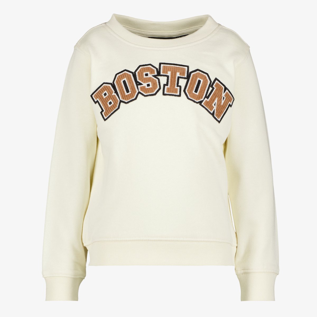 Unsigned jongens sweater met tekstopdruk beige - Maat 92