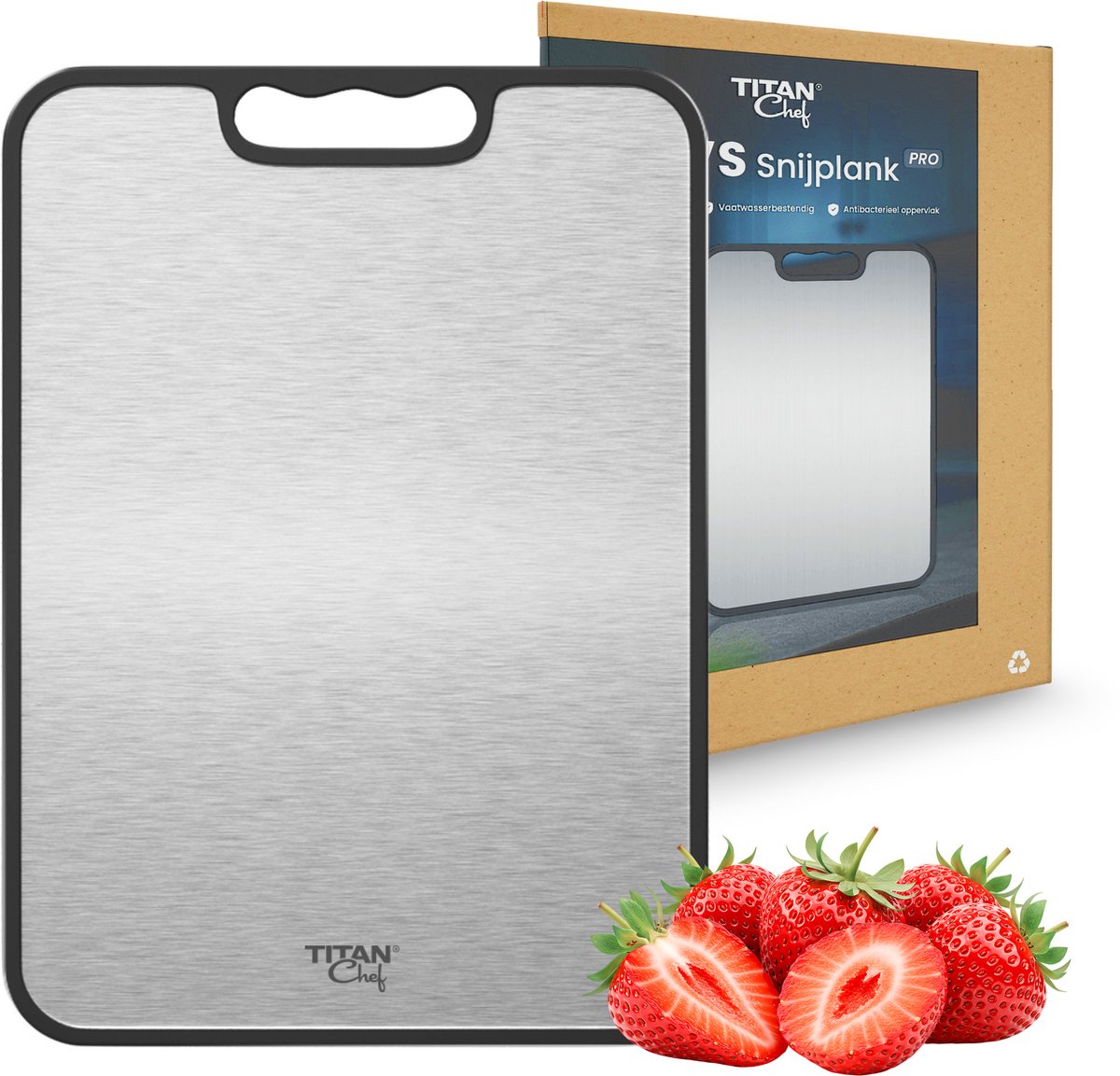 TitanChef RVS Snijplank PRO - Vaatwasserbestendig - 39x28cm