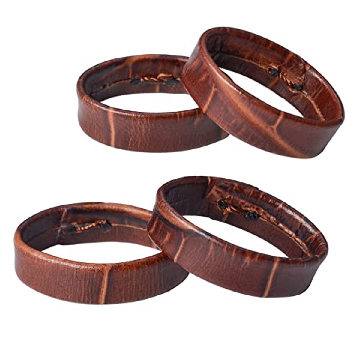 Leren horlogebandjes 18mm 20mm 22mm - 4 stuks vervangende ringen bruin