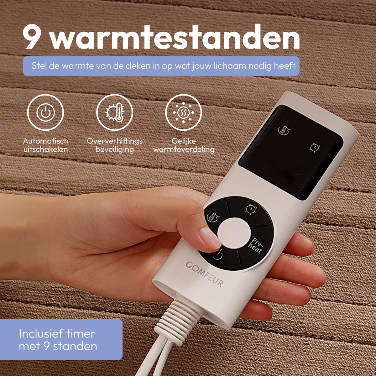 Comfeur Elektrische Verwarmde Bovendeken - Warmtedeken - 9 - afbeelding 3