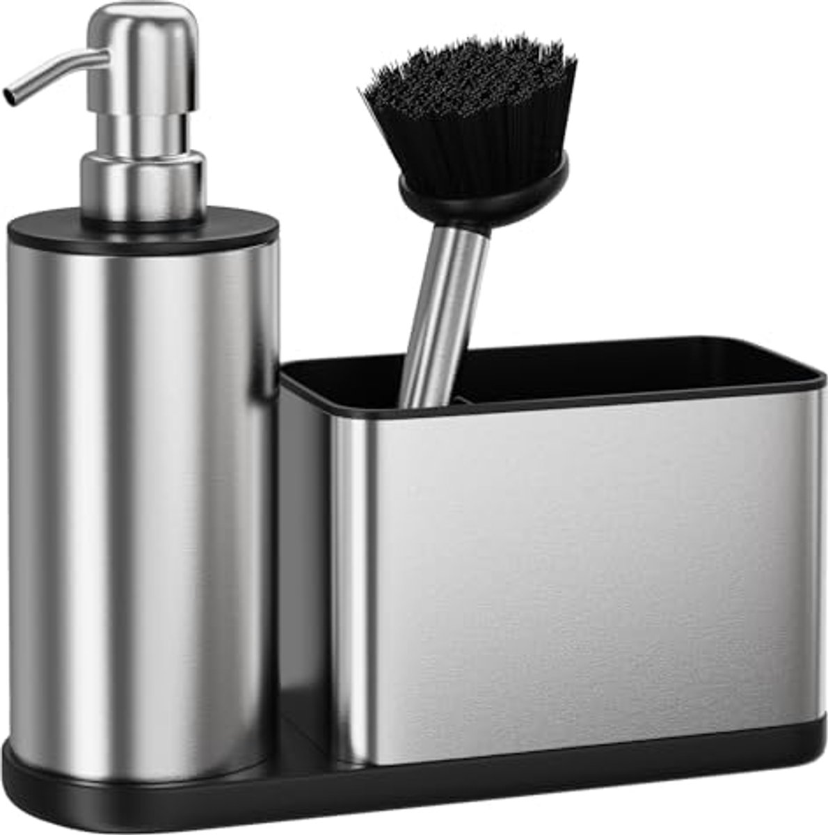 Gootsteen Caddy Organizer met Zeepdispenser - Roestvrij Staal
