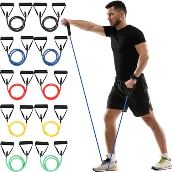SPORTAXIS - No-Equipment gelamineerde weerstandsband workout poster met gekleurde illustraties voor mannen en vrouwen - geavanceerde thuistraining muurposter (45,7 cm x 68,6 cm