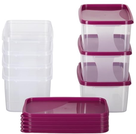 Vriesdozen 8 x 1,3 l - Luchtdichte en transparante opbergdozen voor maaltijdvoorbereiding