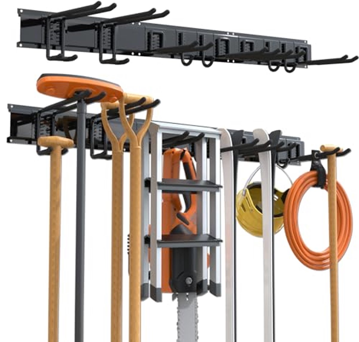 Gereedschap opbergrek voor wandmontage - Tuin en garage organizer met 8 extra haken