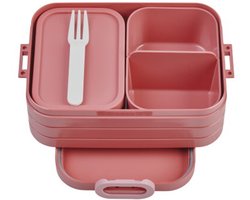 foto van Mepal Bento Lunchbox midi – Broodtrommel - 4 boterhammen - Vivid mauve