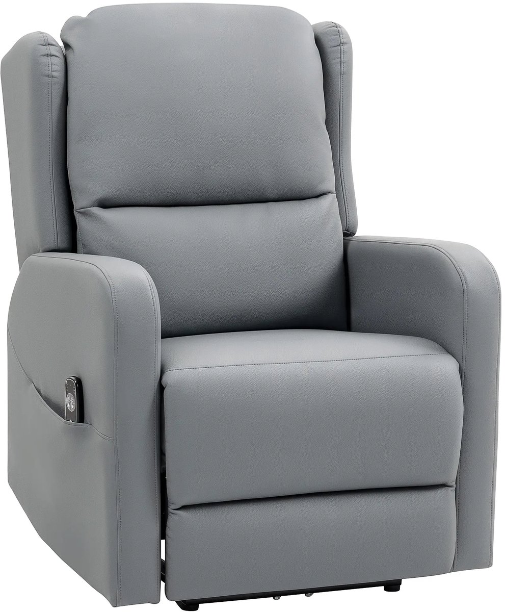 GranMaison Massagestoel - Relaxfauteuil - Zetel - Stof - 1 persoons - Met armleuning - Zeer comfortabel - Elektrisch - Grijs