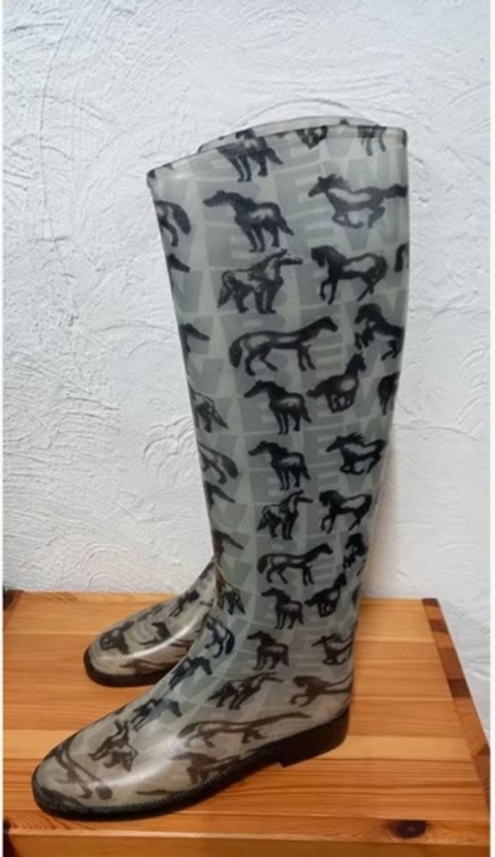 Rijlaarzen - paardjes - rubber - lamswol inlegzool - maat 35