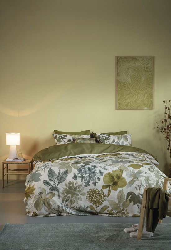 Beddinghouse Lilian dekbedovertrek - Tweepersoons - 200 x 200/220 cm - Groen van Beddinghouse — afbeelding 2