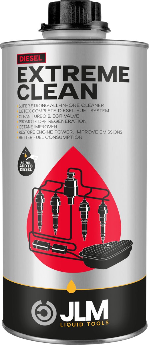 JLM Diesel Extreme Clean - Ultieme alles-in-één reiniger voor diesel auto - Diesel Cleaner - Voorkomt reparaties - Bespaart brandstofkosten - 1000ml