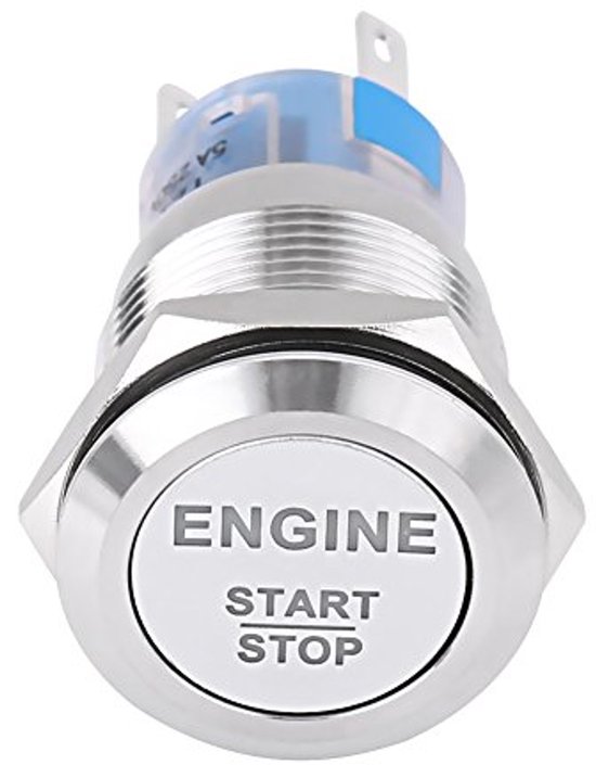 Drukknopschakelaar 12 mm momenteel V led voor auto lichtschakelaar van metaal op off latching (groen)-Interrupteur Momentané Rond On Off 12V