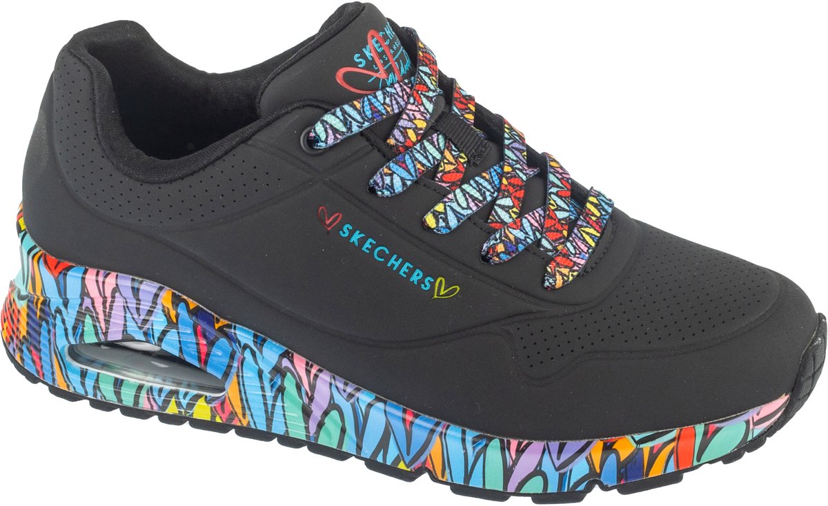Skechers Uno - Ravaged Love, Vrouwen, Zwart, Sneakers, maat: 36,5