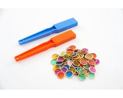 Shaw Magnets | Magnetic Wands x2 & 100 Mag Chips Oranje/Roze