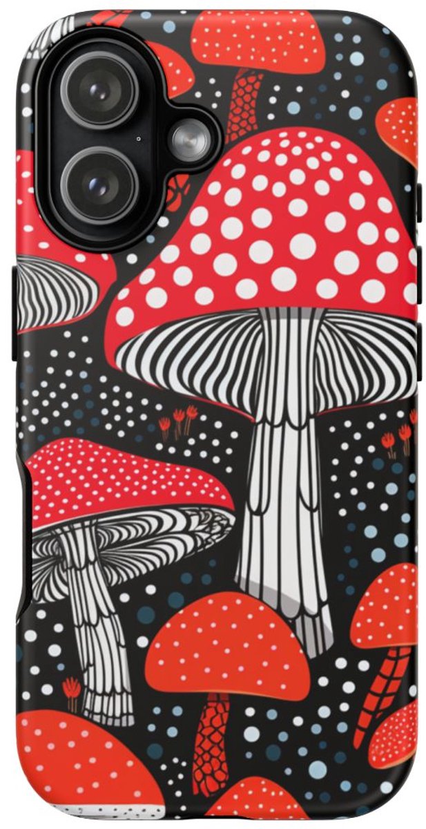Rode Paddenstoelen met Witte Stippen Patroon – Telefoonhoesje Geschikt voor iPhone 17