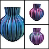 Layerzz - Ribbelvaas - 3-D imprimé - pour fleurs sèches et de soie - moderne - élégant - coloré - Aurora (LIMITED EDITION)
