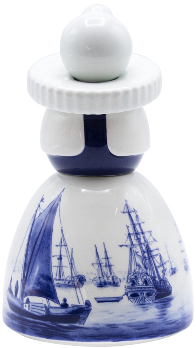 Royal Delft Proud Mary - Zicht op Amsterdam - figuur 17 cm Delfts blauw - nieuwste exemplaar - Amsterdam 750 jaar - geschenkdoos - cadeau vrouw