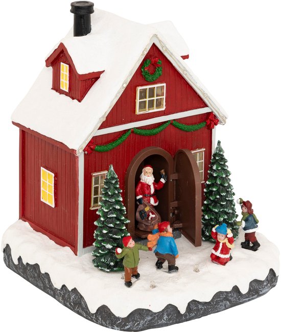 Kersthuisje, 16 LED, 18,5 cm