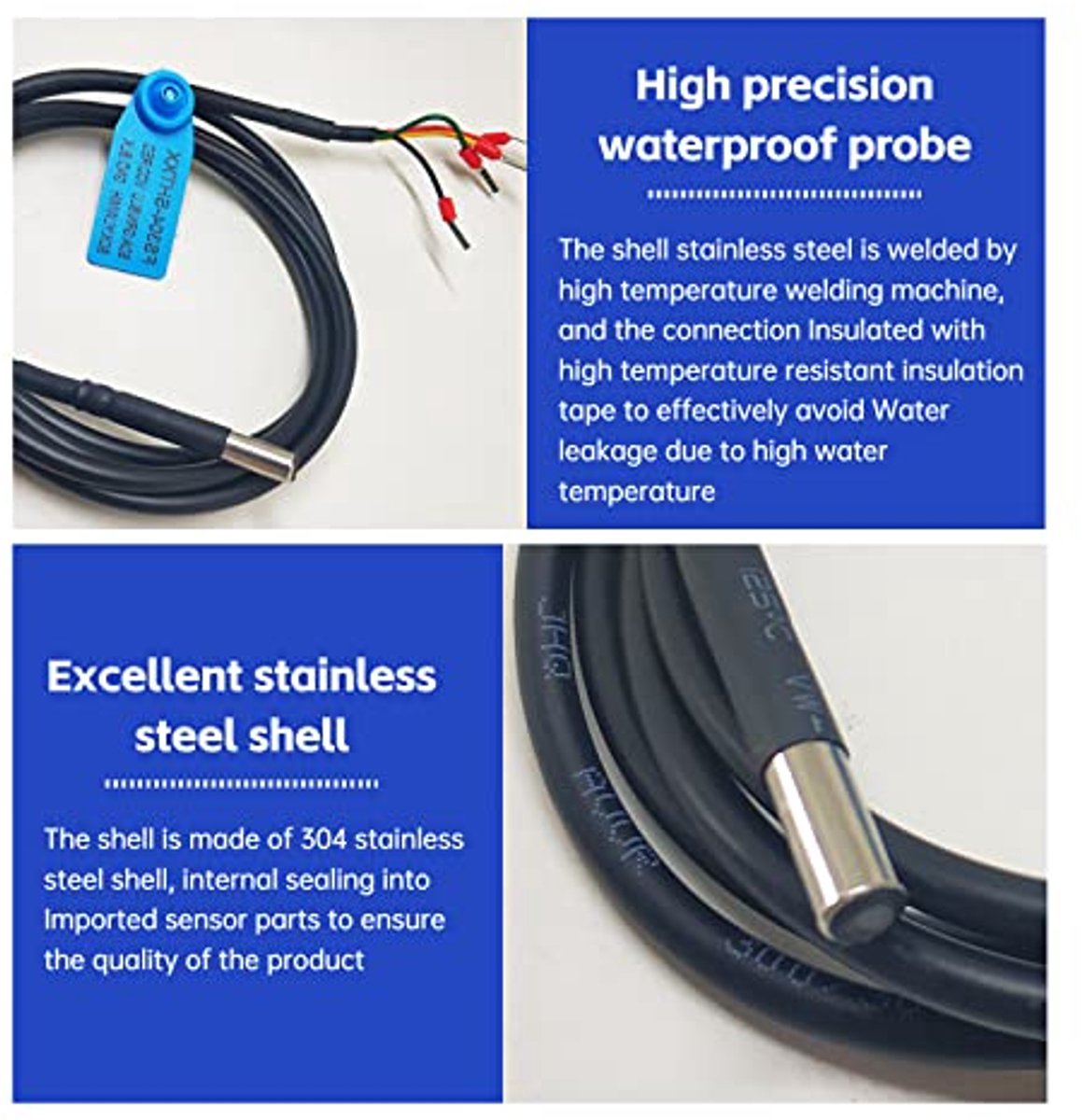 Bottom Digital Waterproof Temperature Humidity Sensor Waterproof Stainless Steel Housing()