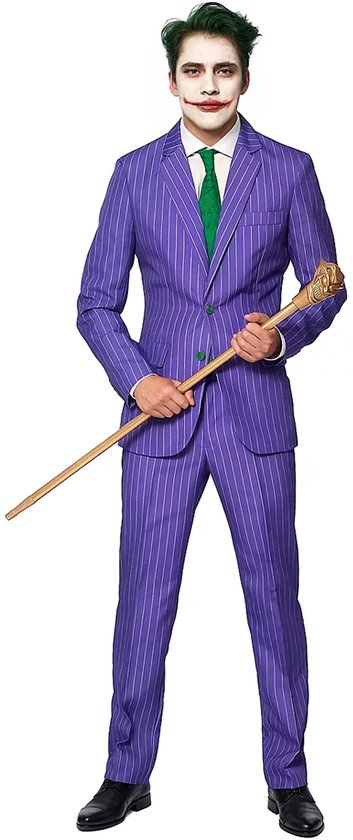 Suitmeister The Joker - Heren Pak - Halloween Kostuum - Verkleedkleding - Batman DC Comics - Paars - Maat M