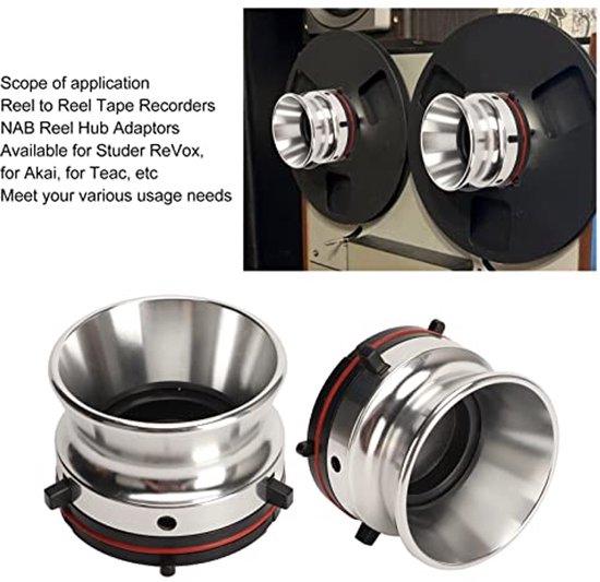 Nab Reel Hub Adapters voor 10 Reel to Reel Tape Recorders, Nab Hub Adapters Reel to Reel Tape Nab Hub Adapter voor Studer voor ReVox voor Akai voor Teac (Zilver) — afbeelding 3