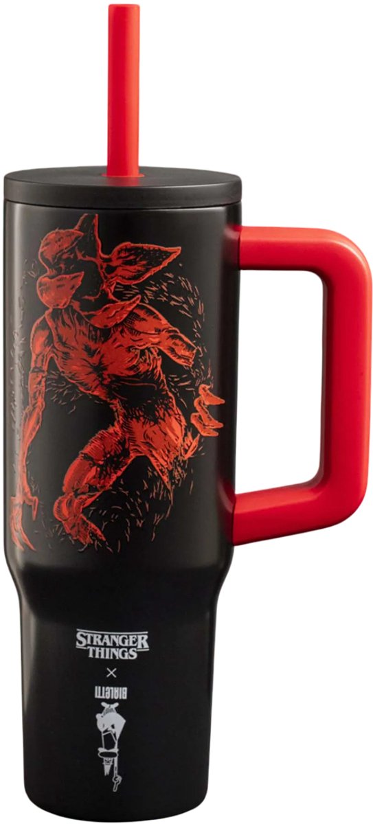 Bialetti Stranger Things - Thermosbeker met handvat en rietje - RVS