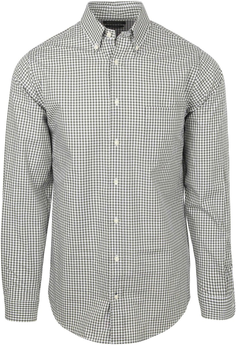 Steppin' Out Poplin Overhemd Ruit Groen - Maat XXL - Heren