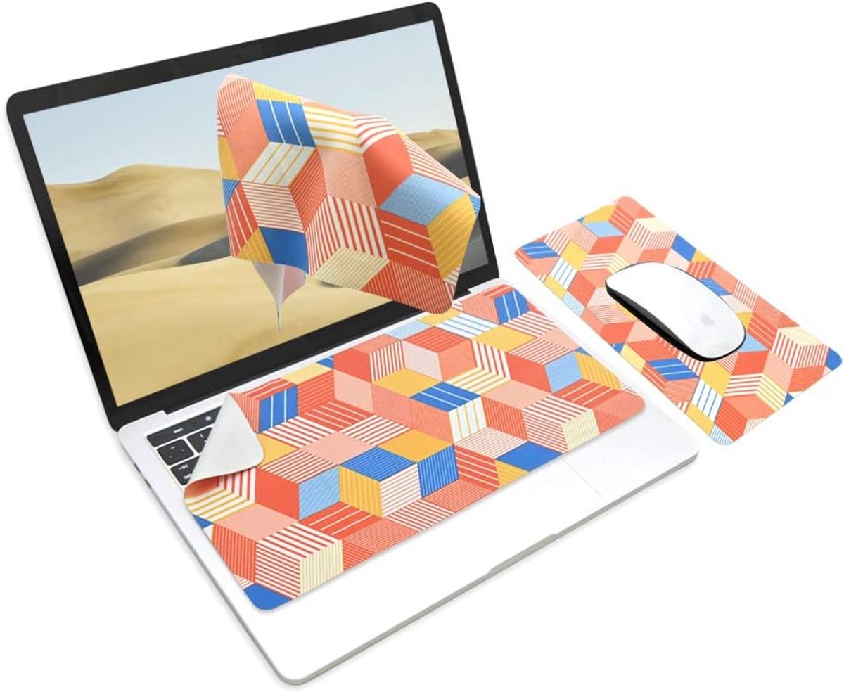 Image of 3-in-1 multifunctionele muismat voor laptop, toetsenbord en monitorreiniging