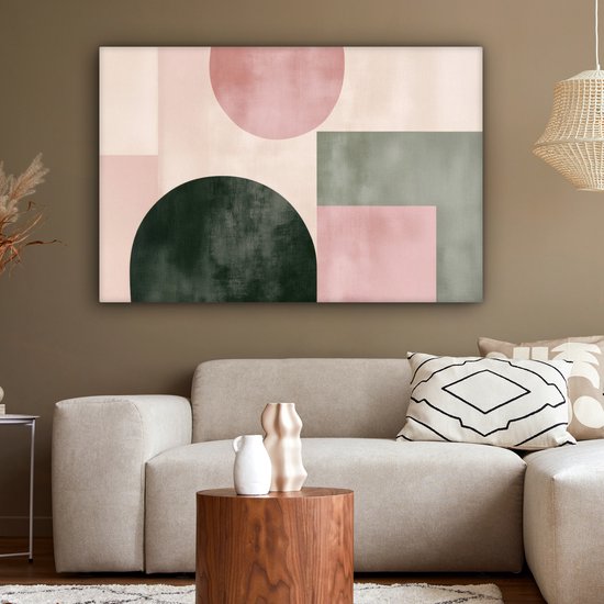 Tableau sur toile 120x80 cm - Décoration murale Formes - Abstrait - Cercle - Zwart - Décoration murale salon - Décoration chambre - Accessoires chambre - Peintures sur toile
