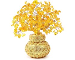 Feng Shui Citrien Geldboom Bonsai - Multicolor Kristal voor Geluk en Welvaart